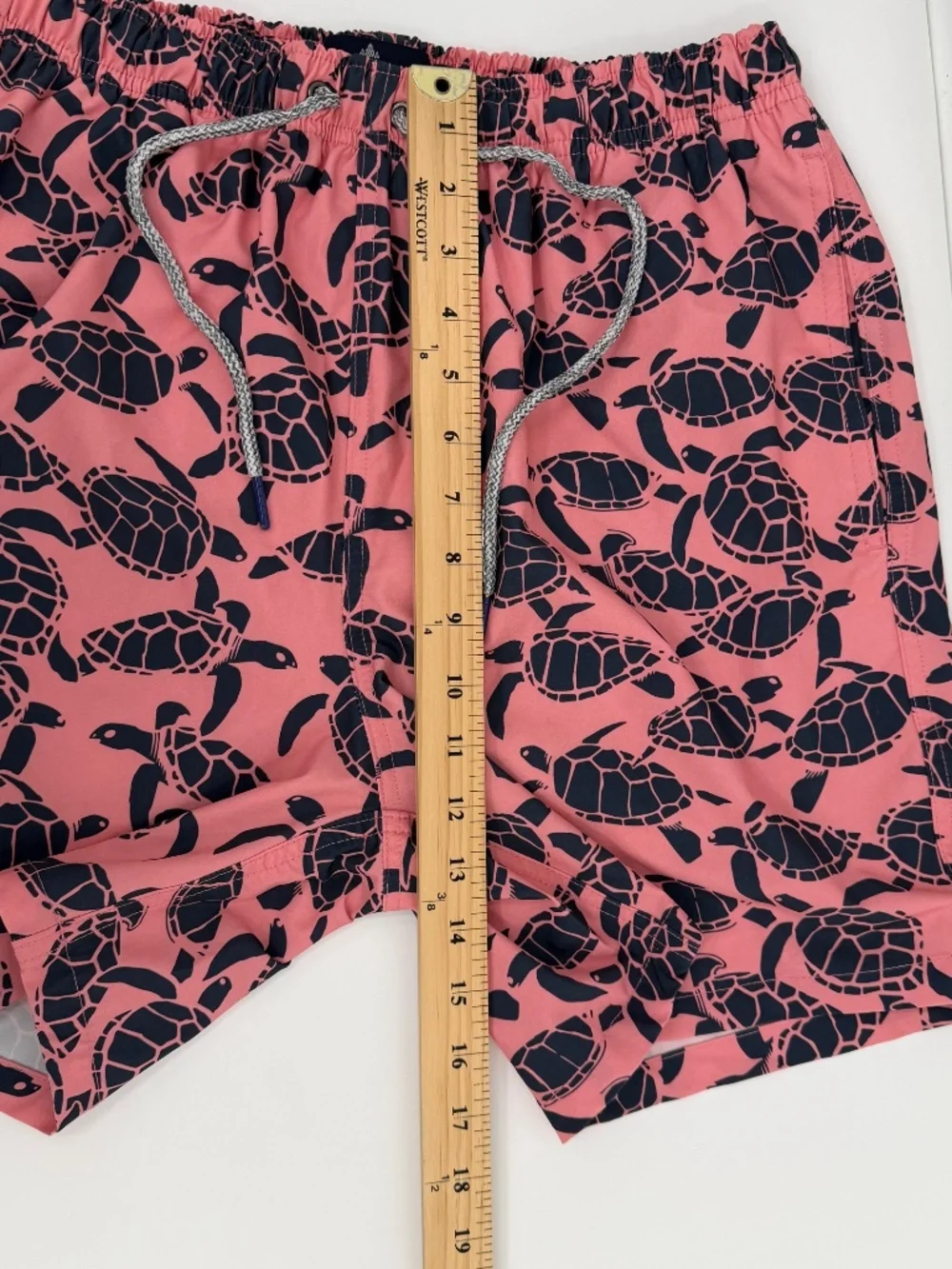 Rainforest Swim Trunks Men Medium Pink Blue Turtles Elastic Drawstring Waist